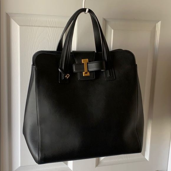 SOLD-Like New Black Delvaux Simplissime Tote - Picture 3 of 8